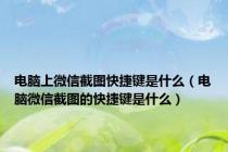 电脑上微信截图快捷键是什么（电脑微信截图的快捷键是什么）