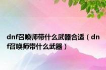 dnf召唤师带什么武器合适（dnf召唤师带什么武器）