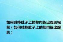 如何减掉肚子上的赘肉练出腹肌视频（如何减掉肚子上的赘肉练出腹肌）