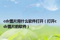 cdr图片用什么软件打开（打开cdr图片的软件）