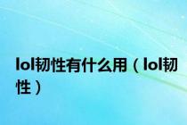 lol韧性有什么用（lol韧性）