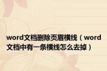 word文档删除页眉横线（word文档中有一条横线怎么去掉）