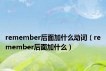 remember后面加什么动词（remember后面加什么）