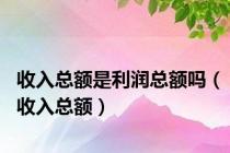 收入总额是利润总额吗（收入总额）