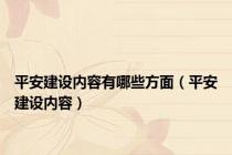 平安建设内容有哪些方面（平安建设内容）