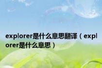 explorer是什么意思翻译（explorer是什么意思）