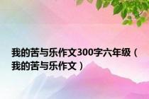 我的苦与乐作文300字六年级（我的苦与乐作文）