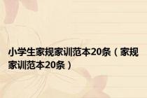 小学生家规家训范本20条（家规家训范本20条）