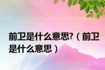 前卫是什么意思?（前卫是什么意思）