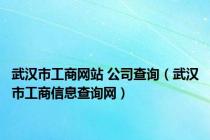 武汉市工商网站 公司查询（武汉市工商信息查询网）