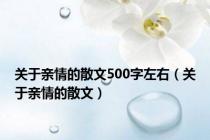 关于亲情的散文500字左右（关于亲情的散文）