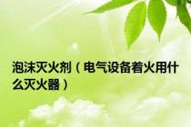 泡沫灭火剂（电气设备着火用什么灭火器）