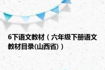 6下语文教材（六年级下册语文教材目录(山西省)）