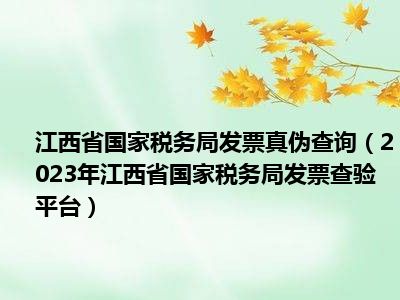 江西省国家税务局发票真伪查询（2023年江西省国家税务局发票查验平台）