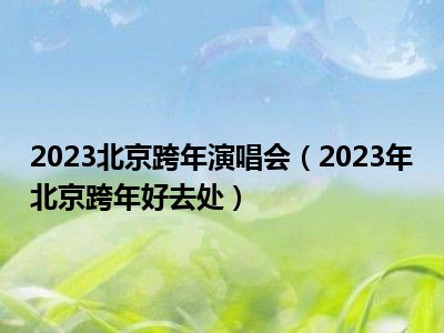 2023北京跨年演唱会（2023年北京跨年好去处）