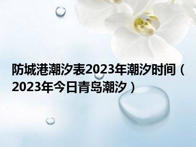 防城港潮汐表2023年潮汐时间（2023年今日青岛潮汐）