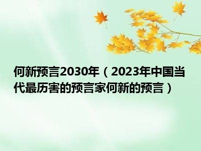 何新预言2030年（2023年中国当代最历害的预言家何新的预言）