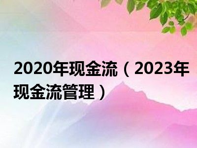 2020年现金流（2023年现金流管理）
