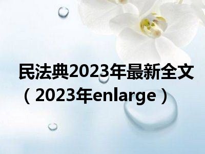 民法典2023年最新全文（2023年enlarge）