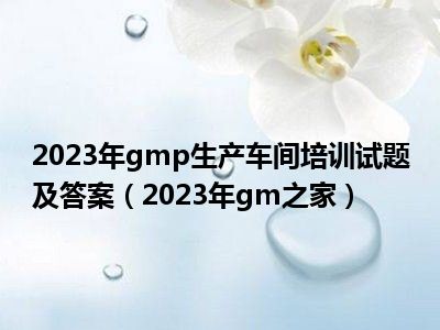 2023年gmp生产车间培训试题及答案（2023年gm之家）