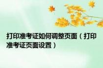 打印准考证如何调整页面（打印准考证页面设置）