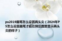 ps2019画笔怎么设置两头尖（2024年PS怎么设置画笔才能在预览图里显示两头尖的样子）