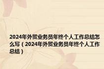 2024年外贸业务员年终个人工作总结怎么写（2024年外贸业务员年终个人工作总结）