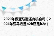 2020年做亚马逊还有机会吗（2024年亚马逊是b2b还是b2c）