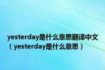 yesterday是什么意思翻译中文（yesterday是什么意思）