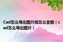 Cad怎么导出图片线怎么变细（cad怎么导出图片）