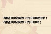 有能打印金属的3d打印机吗知乎（有能打印金属的3d打印机吗）