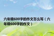 六年级600字的作文怎么写（六年级600字的作文）