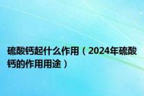 硫酸钙起什么作用（2024年硫酸钙的作用用途）