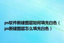 ps软件新建图层如何填充白色（ps新建图层怎么填充白色）