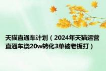 天猫直通车计划（2024年天猫运营直通车烧20w转化3单被老板打）