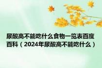 尿酸高不能吃什么食物一览表百度百科（2024年尿酸高不能吃什么）