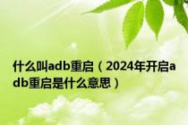 什么叫adb重启（2024年开启adb重启是什么意思）