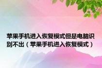 苹果手机进入恢复模式但是电脑识别不出（苹果手机进入恢复模式）