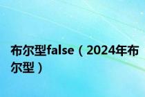 布尔型false（2024年布尔型）