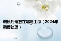 调质处理放在哪道工序（2024年调质处理）