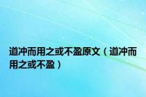 道冲而用之或不盈原文（道冲而用之或不盈）