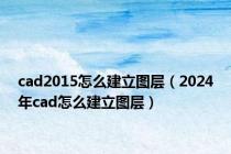 cad2015怎么建立图层（2024年cad怎么建立图层）