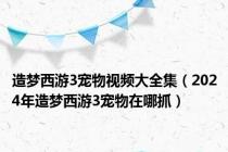 造梦西游3宠物视频大全集（2024年造梦西游3宠物在哪抓）