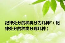 纪律处分的种类分为几种?（纪律处分的种类分哪几种）