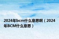 2024年bcm什么意思啊（2024年BCM什么意思）