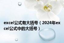 excel公式有大括号（2024年excel公式中的大括号）