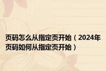 页码怎么从指定页开始（2024年页码如何从指定页开始）