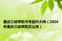 重庆三峡学院今年能升大吗（2024年重庆三峡学院怎么样）