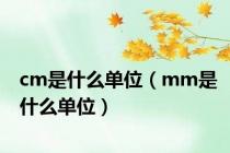 cm是什么单位（mm是什么单位）