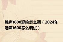 魅声t600混响怎么调（2024年魅声t600怎么调试）